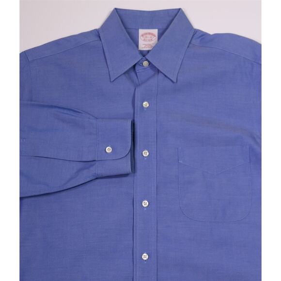 Brooks Brothers Blue Non-Iron Traditional Fit Cotton Dress Shirt 14.5-32 - Picture 1 of 6